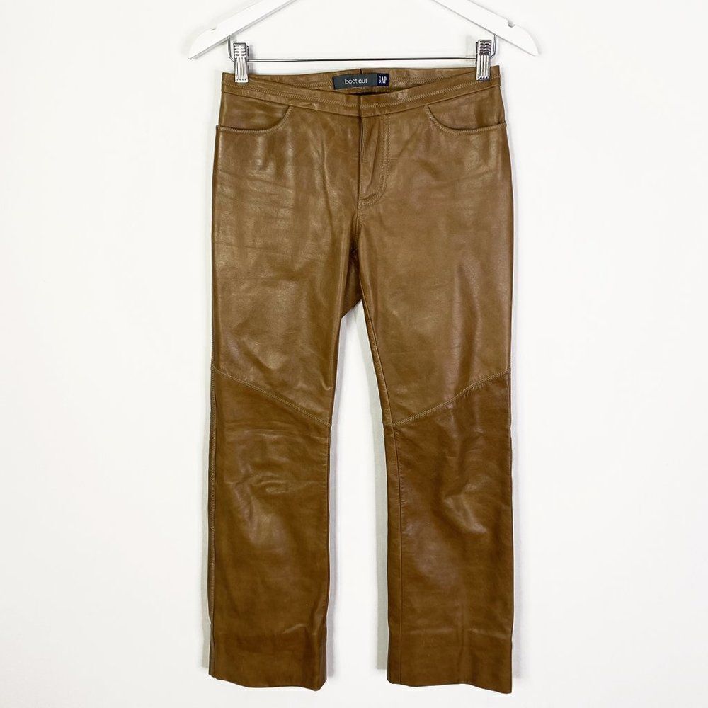 Vintage Y2K GAP Tan Leather Bootcut Pants